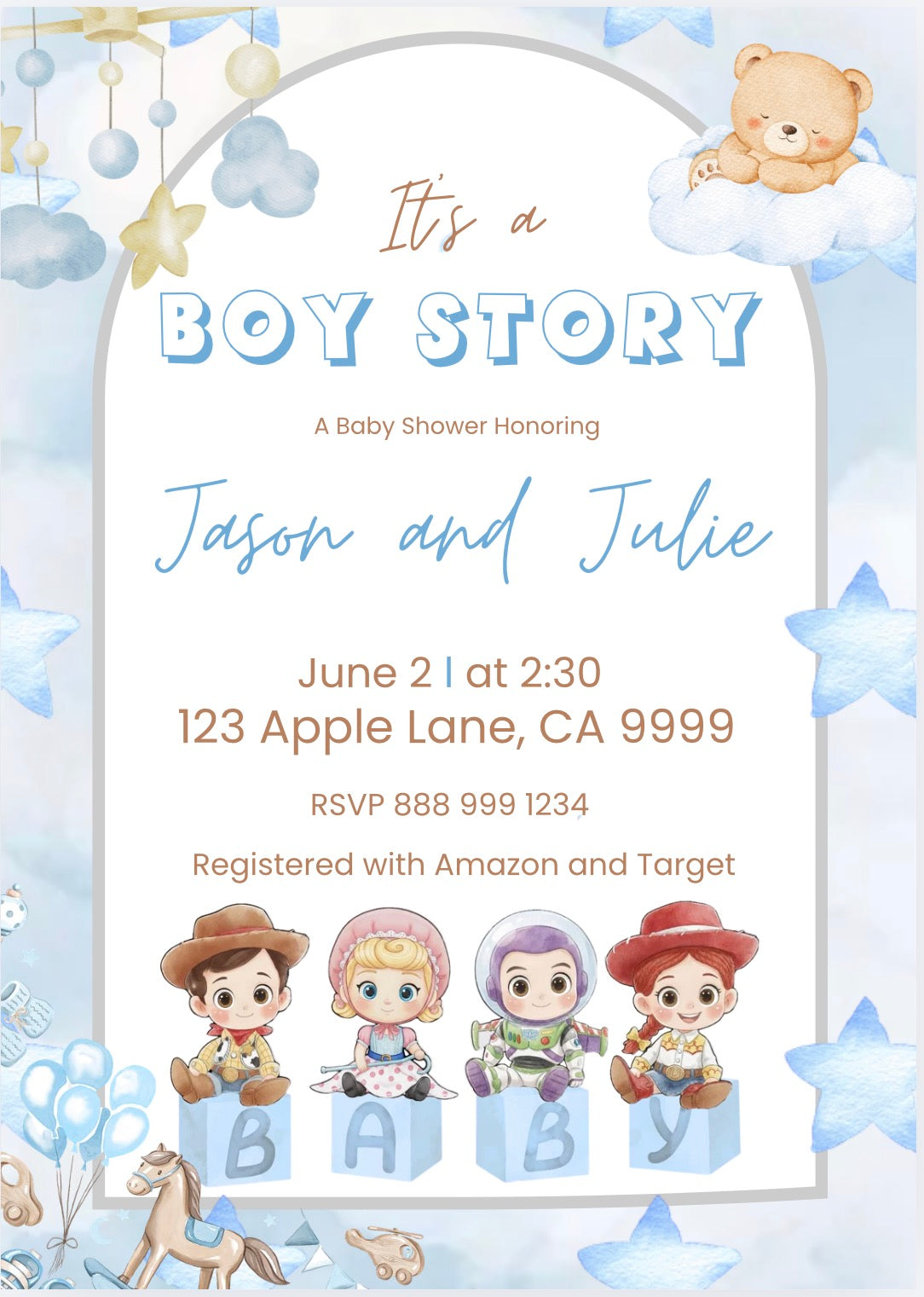 It's a Boy Story ~ Customizable Invite